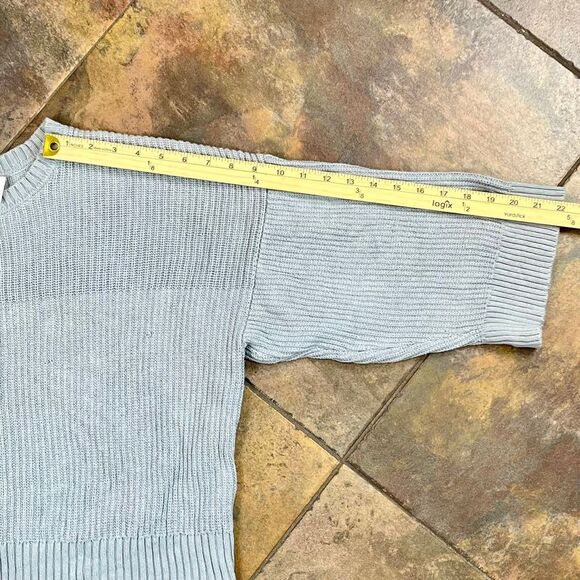 Cabi Fair Play Ribbed Blue Reversible Knit Sweater Large - Picture 9 of 13